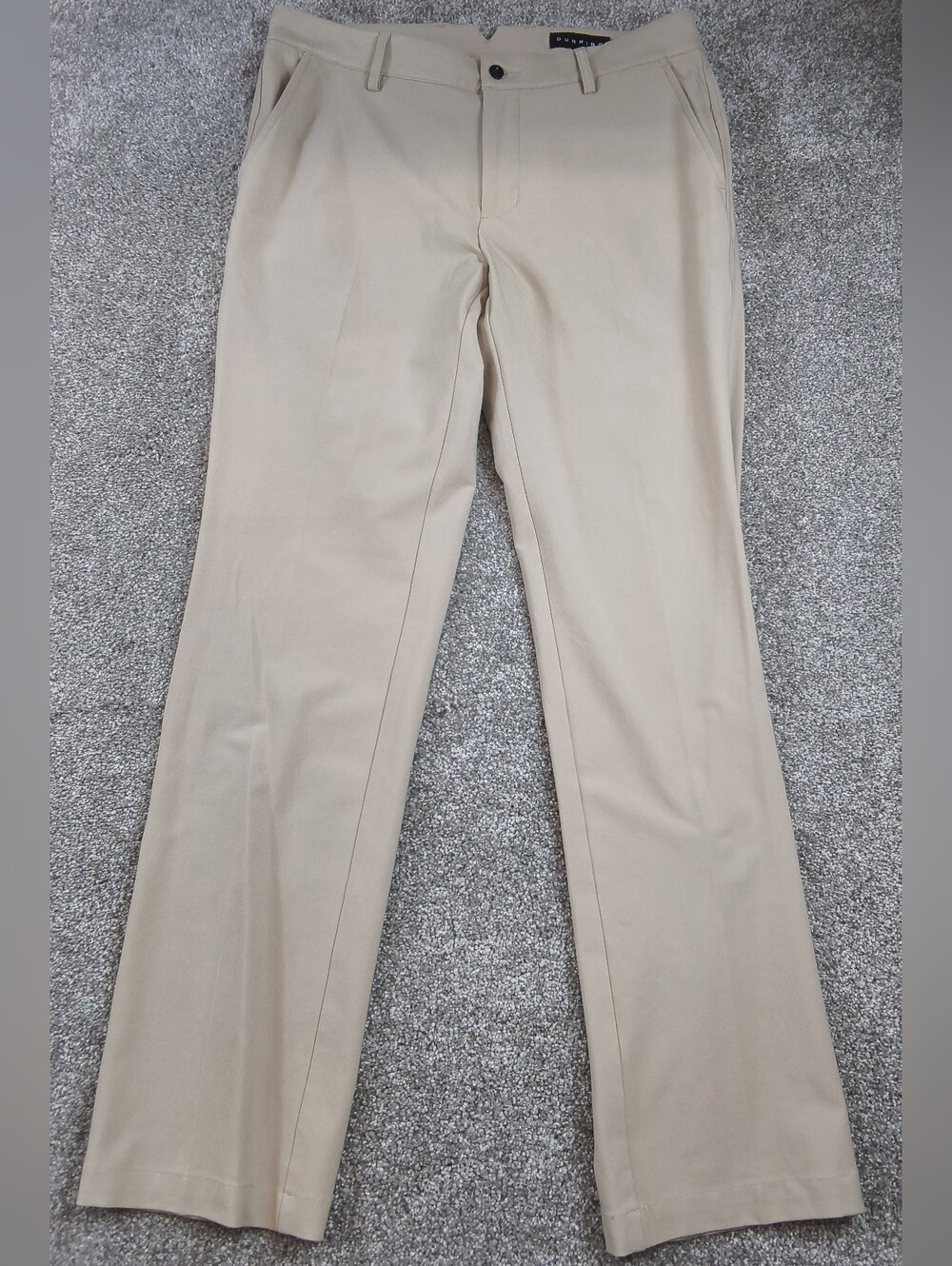 Dunning Beige Polyester Spandex Dress Pants Straight Leg Men’s 32x32 Golf Men’s